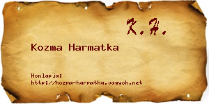 Kozma Harmatka névjegykártya